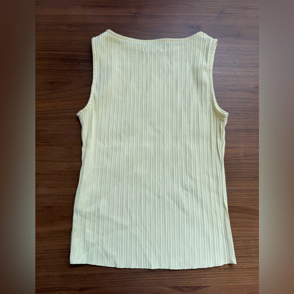 Madewell Butter Yellow Ribbed Fitted Tank Top